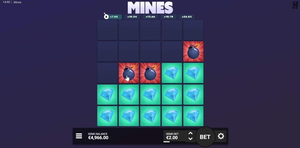 Captura de tela do jogo Mines