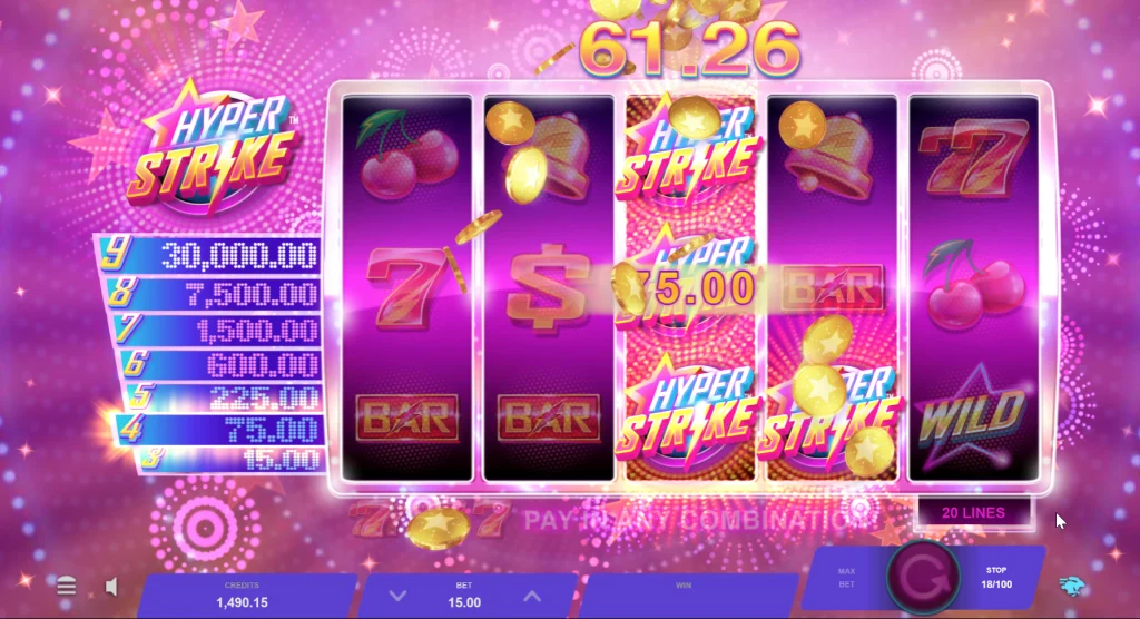 Captura de tela do jogo da slot Hyper Strike