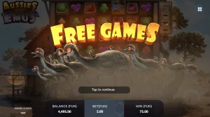Captura de tela do Aussies vs Emus free bonus game
